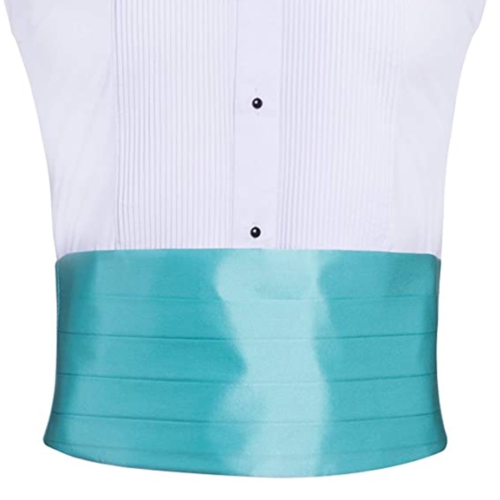 Light teal cumberbund, satin feel